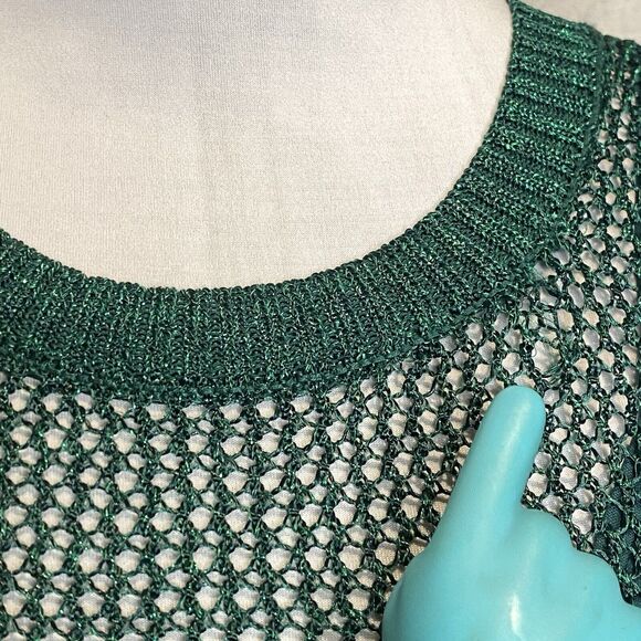 A New Day Openwork Midi Mesh Dress Womens Sm Shiny Glam Party Resortwear Beachy - Picture 9 of 11